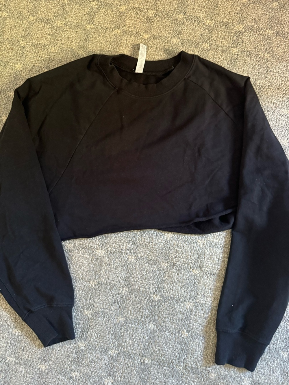 ALO Yoga Black Cropped Crew Sweatshirt
